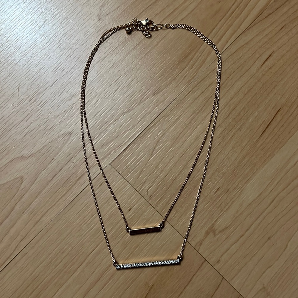 Aldo gold rectangular layer necklace